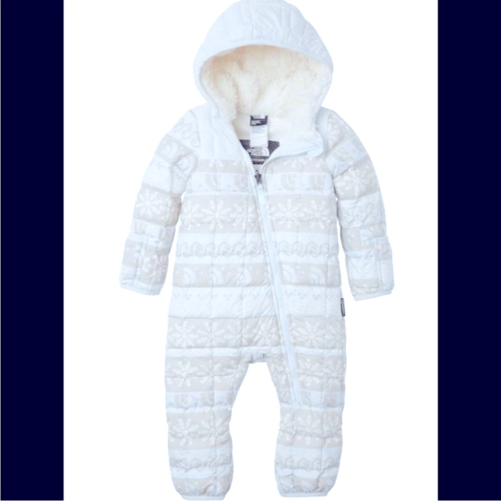 18-24 months North Face winter overall. Very light weight, Easy to move in it:)